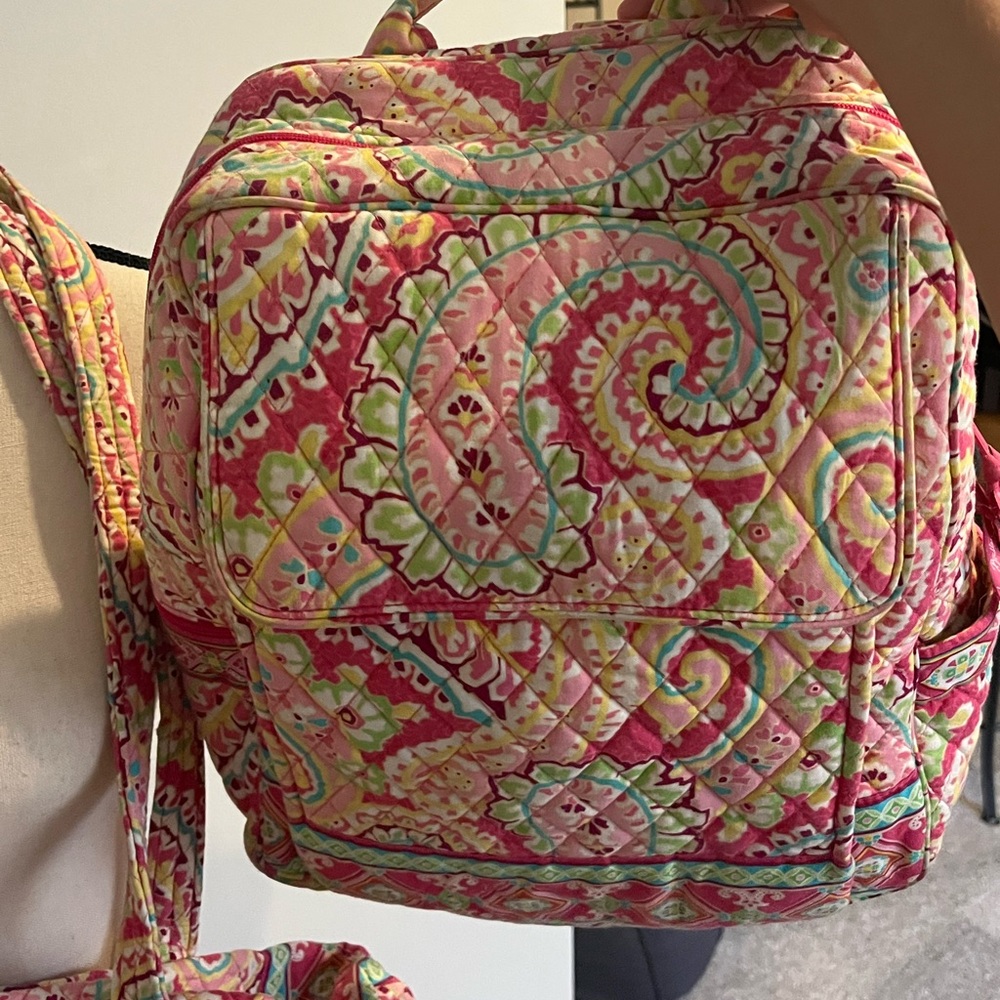 Mini backpack with travel cosmetic bag
